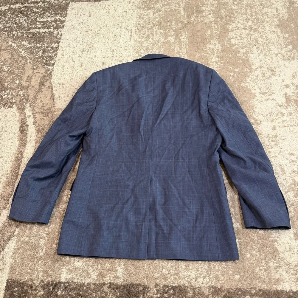 Jos. A. Bank Signature Collection Mens Two Piece Suit Blue Glen Plaid 40R 34x29